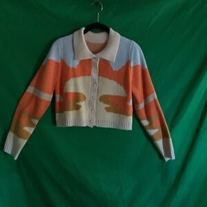 Sunset type design cardigan size small